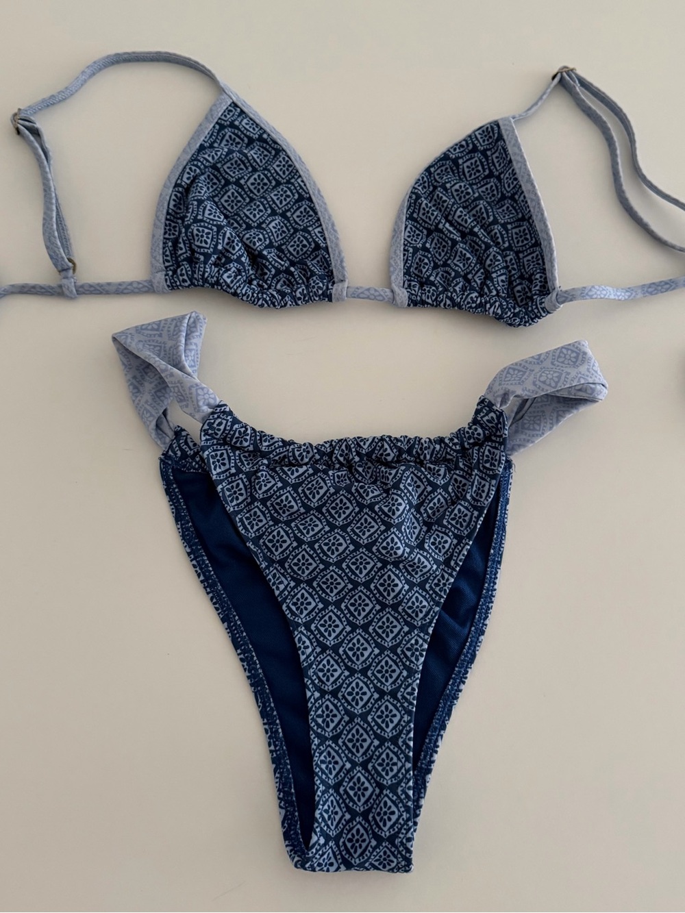 Hollister Navy Patterned Bikini